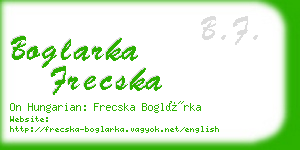 boglarka frecska business card